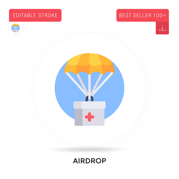 Airdrop detailed circular flat vector icon. Vector isolated concept metaphor illustrations. - Vector, Image