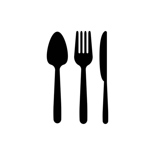 cuchara tenedor cuchillo logo ilustración diseño - Vector, imagen