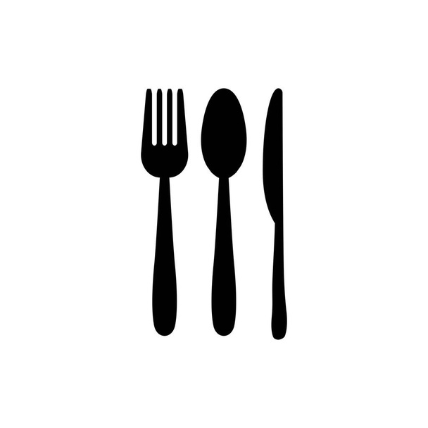 spoon fork knife logo illustration design - Vector, Image