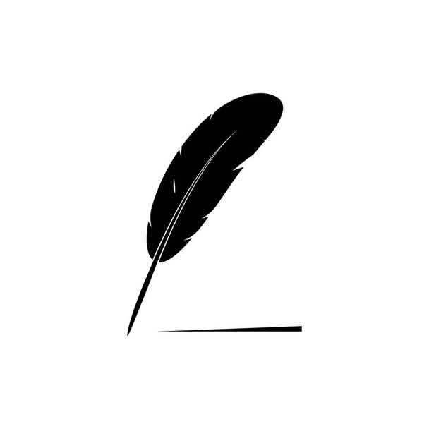 penna piuma logo illustrazione design - Vettoriali, immagini