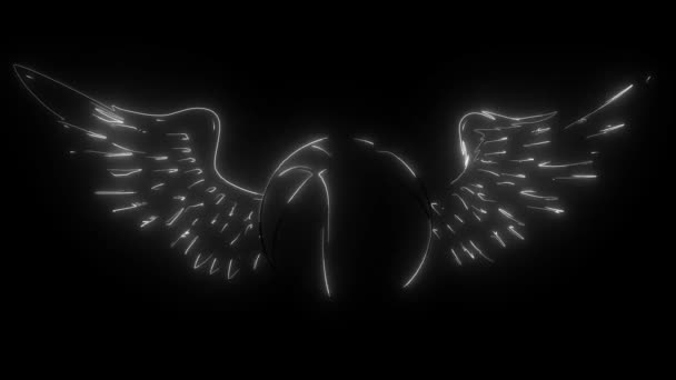 Basketball ball with Wings digital neon video - Footage, Video