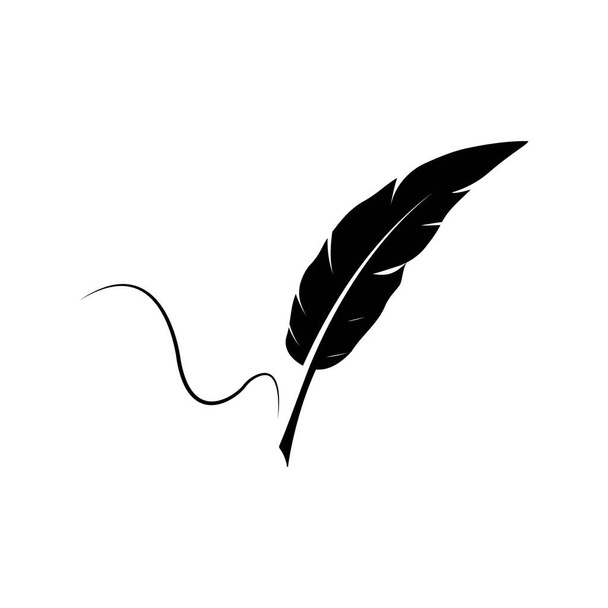 penna piuma logo illustrazione design - Vettoriali, immagini