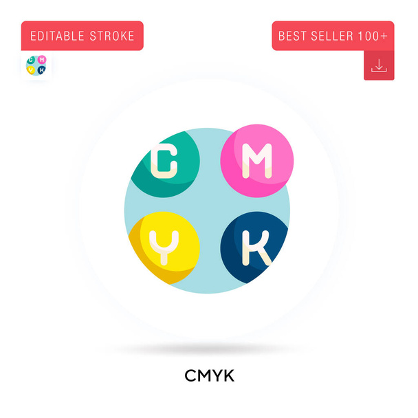 Cmyk detailed circular flat vector icon. Vector isolated concept metaphor illustrations. - Vector, Image