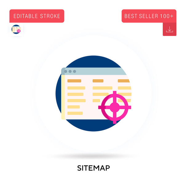 Sitemap detailed circular flat vector icon. Vector isolated concept metaphor illustrations. - Vector, Image