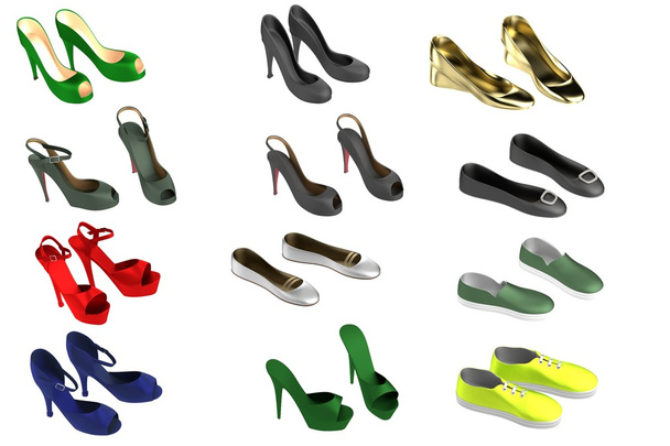 realistische 3D-Darstellung von Schuhen Set - Foto, Bild