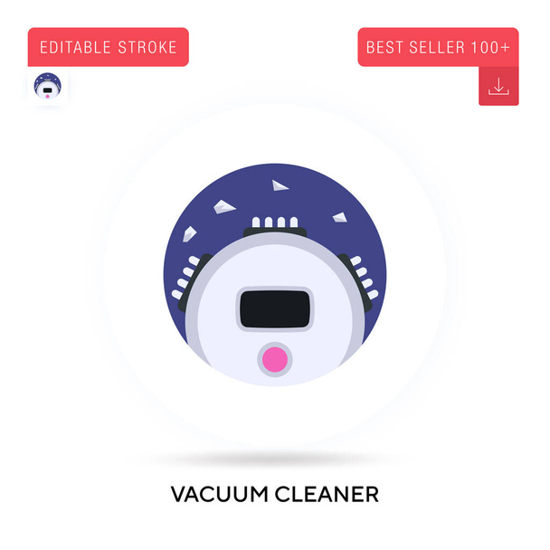 Vacuum cleaner detailed circular flat vector icon. Vector isolated concept metaphor illustrations. - Vector, Image