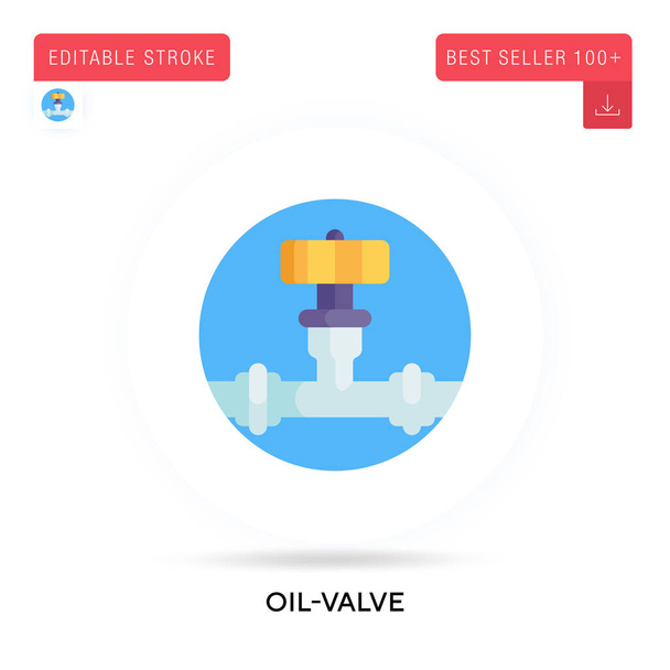 Oil-valve detailed circular flat vector icon. Vector isolated concept metaphor illustrations. - Vector, Image