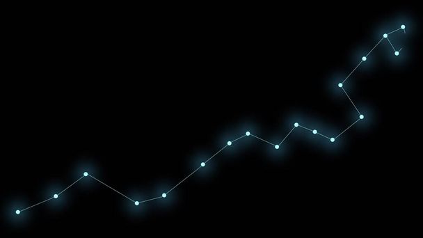 Costellazione Idra su sfondo nero. Le stelle blu incandescenti sono collegate da linee. - Foto, immagini