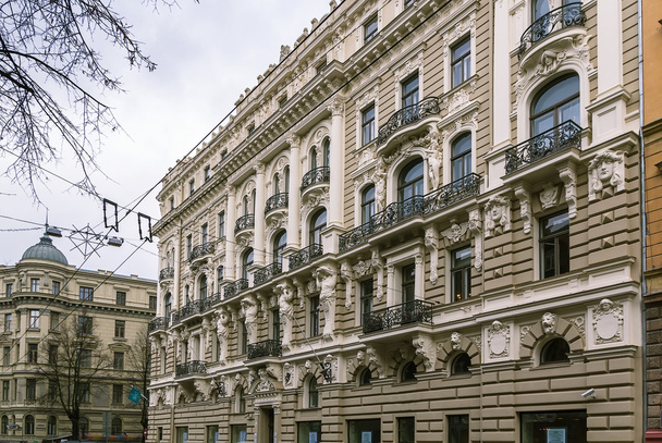 the building in Art Nouveau style, Riga - Фото, изображение