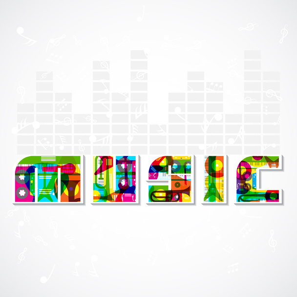 Colorful Musical Backgrouns - Vector, Image