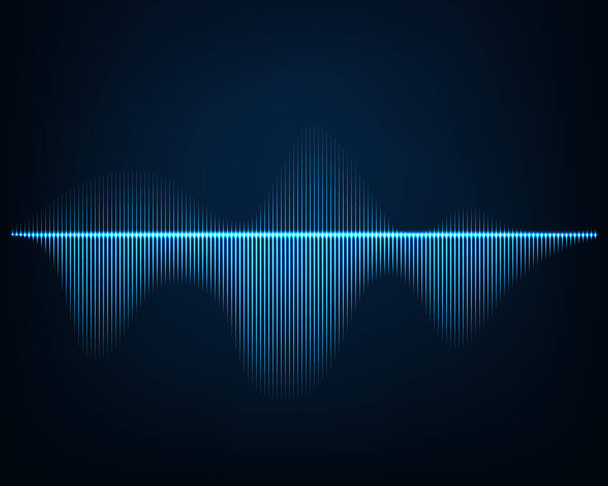 Sound wave. Abstract background of glowing curve lines. - Vector, Image