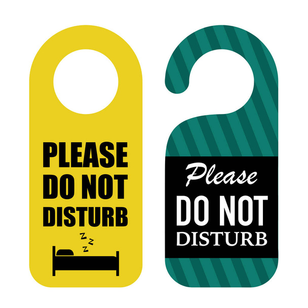 hotel sign, vector hotel hanging sign, do not disturb hanging sign, door hanger icon - Vector, Image