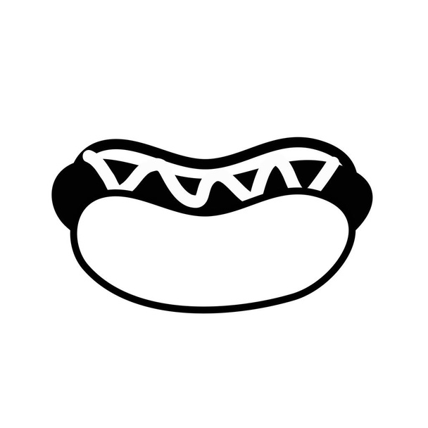 Hot dog vektorová čára ikona izolované na bílém pozadí. Ikona linie hot dogů pro infografiku, webovou stránku nebo aplikaci. - Vektor, obrázek