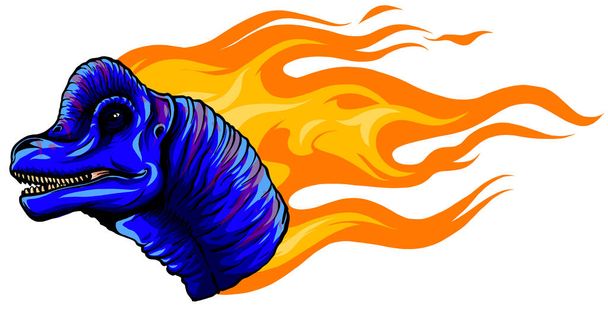 Illustration vectorielle brachiosaure avec flamme. design art - Vecteur, image