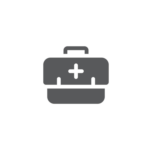 白の背景に隔離された応急処置キットのベクトルアイコンのシンボルの健康 - ベクター画像