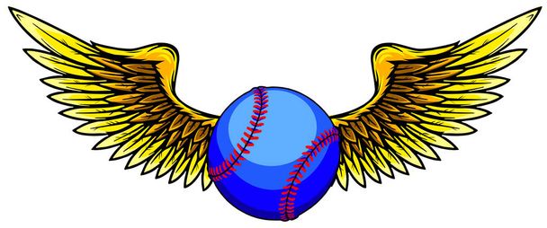 vektor illustratio baseball labda szárnyakkal - Vektor, kép