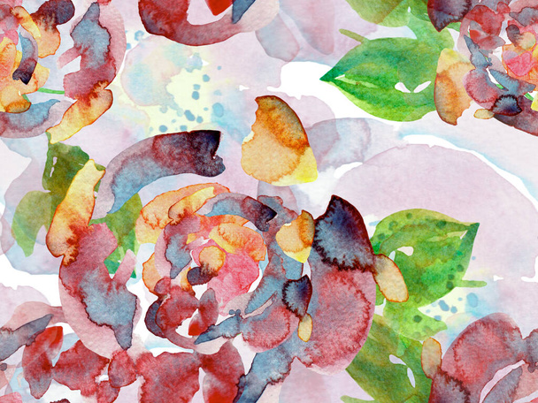 Watercolor leaves Seamless Pattern. - Foto, immagini