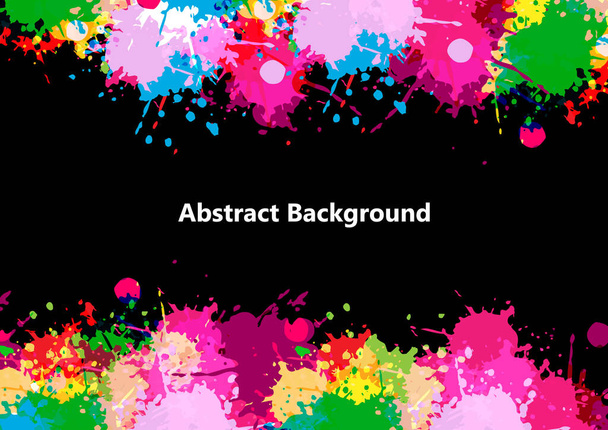 abstrakte Vektor-Splatter-Farbdesign-Gestaltung auf schwarzem Hintergrund. Illustrationsvektordesign - Vektor, Bild