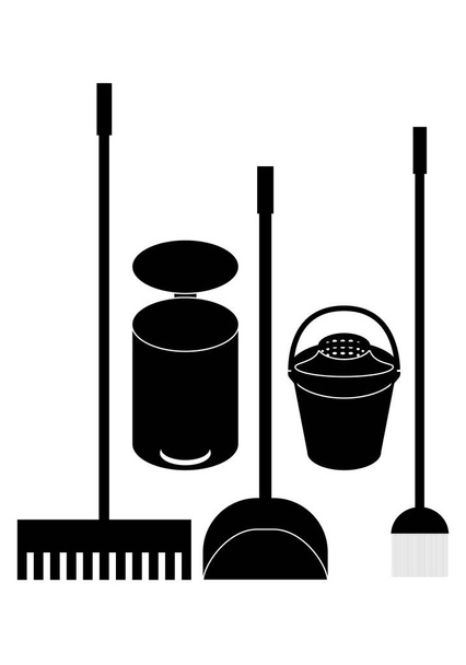 Cleaning supplies in the home or office - Vector, Image