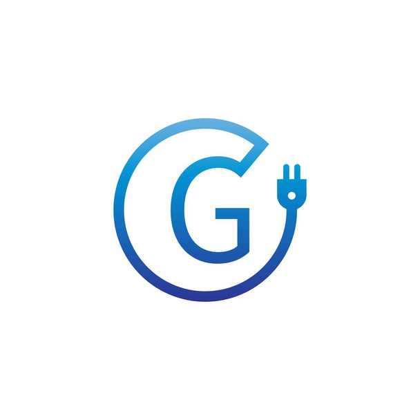 Güç kablosu oluşturma G harfi logo simgesi - Vektör, Görsel