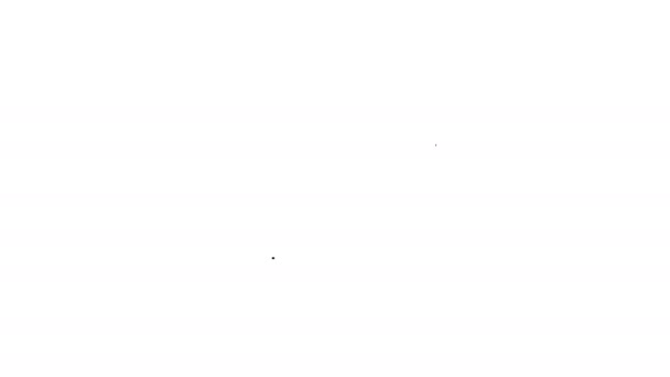 Zwarte lijn Decreet, papier, perkament, scroll pictogram geïsoleerd op witte achtergrond. 4K Video motion grafische animatie - Video