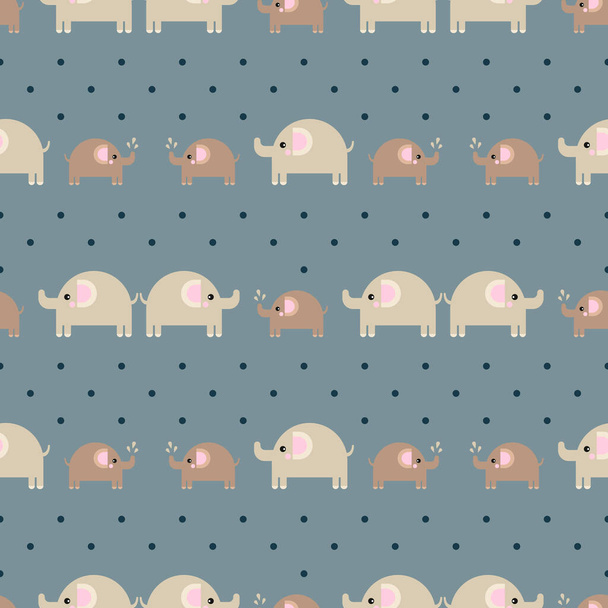 Pattern of beautiful elephants. Pattern Background with elephants. Children's drawing. Background of cute elephants. - Vecteur, image