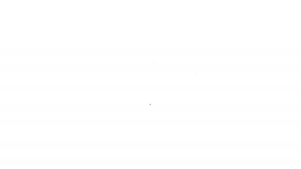 Icono de corona King línea negra aislado sobre fondo blanco. Animación gráfica de vídeo 4K - Metraje, vídeo