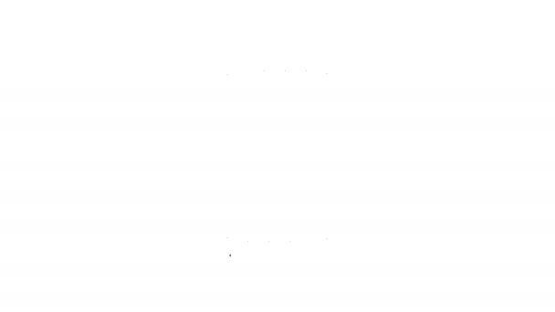 Черная линия иконка доски триктрака изолирована на белом фоне. Видеографическая анимация 4K - Кадры, видео