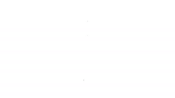 Černá čára Vedení ikona izolované na bílém pozadí. Nálevka s penězi. Cílový obchodní koncept klienta. Grafická animace pohybu videa 4K - Záběry, video