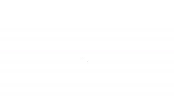 Linea nera Icona a catena isolata su sfondo bianco. Collegamento singolo. Simbolo della catena ipertestuale. Animazione grafica 4K Video motion - Filmati, video