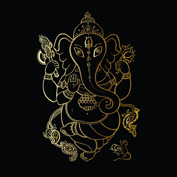 Ganesha kézzel rajzolt ábra. - Vektor, kép