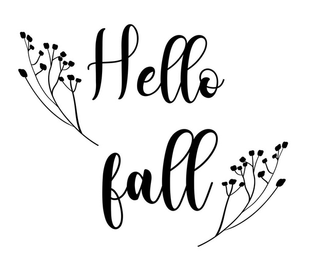 vector illustration of hello fall autumn leaf. - Vektori, kuva