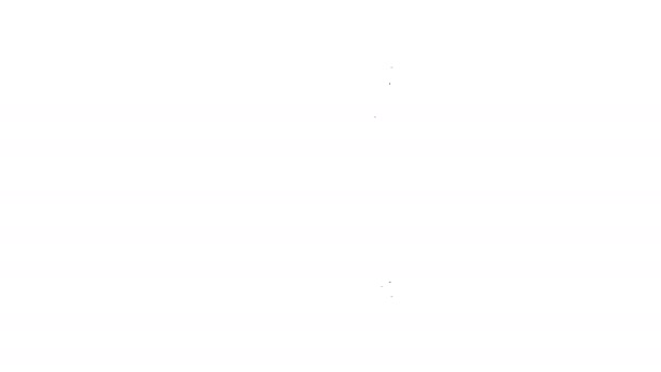 Μαύρη γραμμή Παλιά κλεψύδρα με κινούμενη εικόνα άμμου που απομονώνεται σε λευκό φόντο. Πινακίδα ρολογιού. Έννοια διοίκησης επιχειρήσεων και χρόνου. 4K Γραφική κίνηση κίνησης βίντεο - Πλάνα, βίντεο