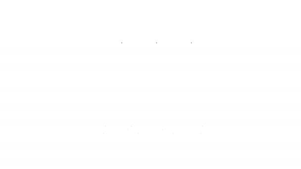 Черная линия шкафчик или раздевалка для хоккея, футбола, баскетбольной команды или работников значок изолированы на белом фоне. Видеографическая анимация 4K - Кадры, видео