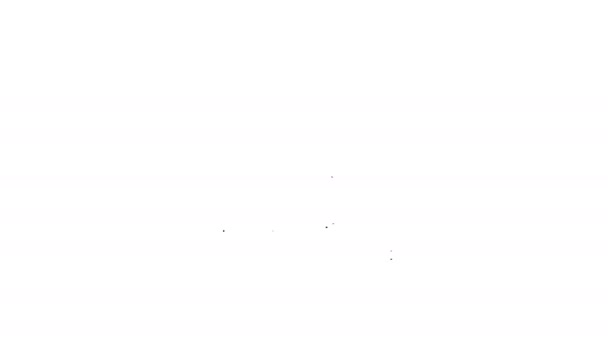 Schwarze Linie Feuerstiefel Symbol isoliert auf weißem Hintergrund. 4K Video Motion Grafik Animation - Filmmaterial, Video
