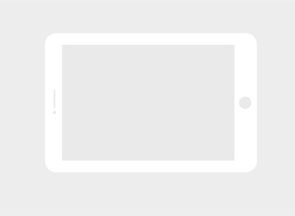 Diseño de burla de Ipad de arcilla blanca, Diseño de arcilla de imagen de Ipad, Fondo gris de ilustración - Foto, imagen