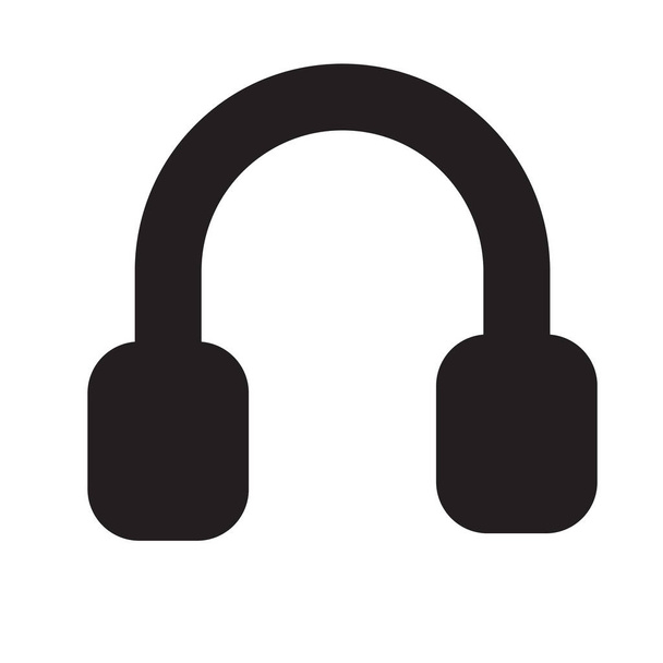 Black Headphone Icon, Flat icon, earphone, Headphone, Sound, Music - Фото, изображение