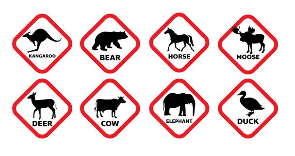 set of traffic sign illustration - Vecteur, image