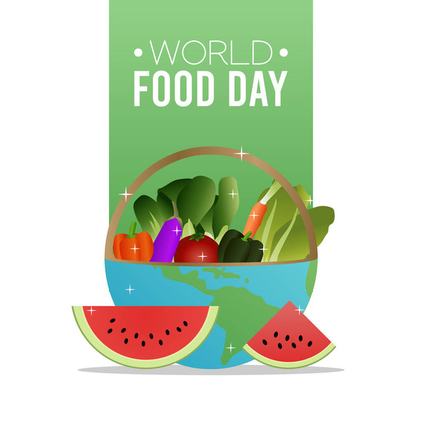 Vector graphic of world food day good for world food day celebration. flat design. flyer design.flat illustration. - Vector, afbeelding