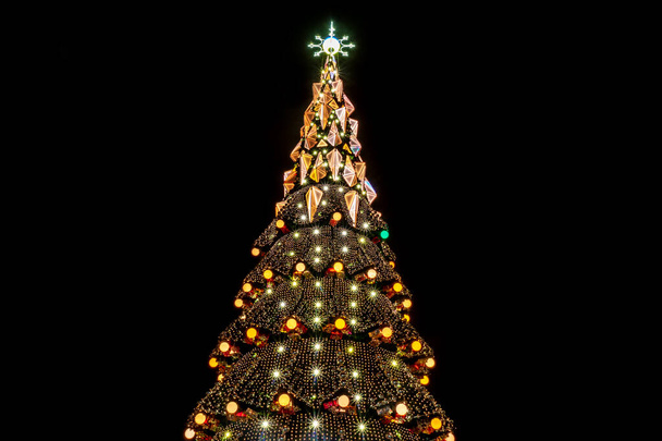 City Christmas tree at night - 写真・画像
