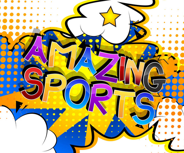 Amazing Sports BD style bande dessinée mots sur fond de bande dessinée abstraite. - Vecteur, image