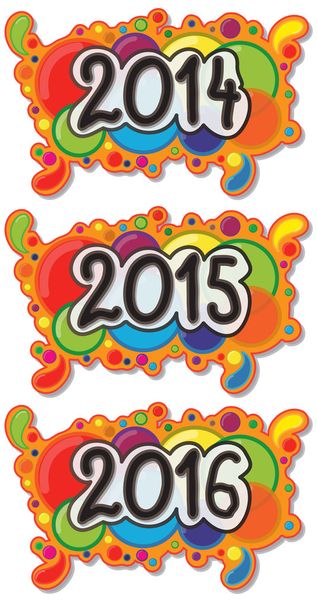 2014 - 2016 jaar teken op abstracte zeepbel achtergrond - Vector, afbeelding