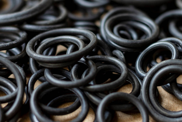 Rubber sealing o-rings for sealing various parts of technology, machinery and mechanisms. - Photo, Image