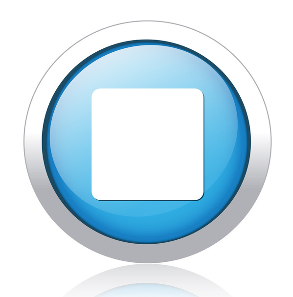 Stop silver blue button design - Вектор, зображення