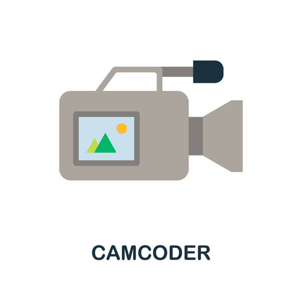 Camcoder ikon. Egyszerű illusztráció a blogolásból. Monokróm Camcoder ikon web design, sablonok és infografikák. - Vektor, kép