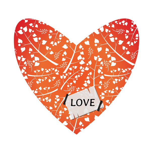 Valentine card design with decorative heart - Vektor, obrázek