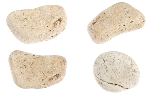 Φυσική μεγάλη πέτρα, λιθόστρωτη που απομονώνεται σε λευκό φόντο. πέτρες για λουτρά και σάουνες - Φωτογραφία, εικόνα