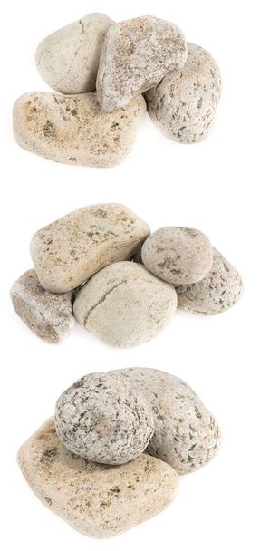 Grande pierre naturelle, pavé isolé sur fond blanc. pierres pour bains et saunas - Photo, image