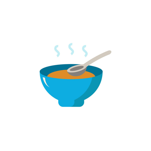 スープアイコン。海の食べ物のコレクションからの簡単なイラスト。ウェブデザイン、テンプレート、インフォグラフィックのためのモノクロームスープアイコン. - ベクター画像