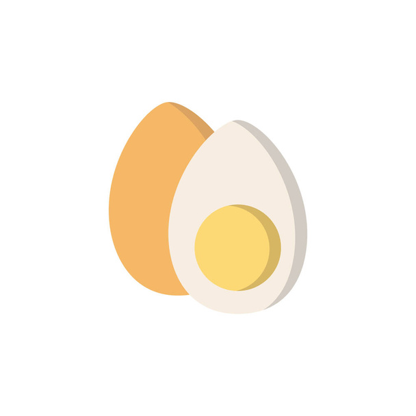 ゆで卵アイコン。海の食べ物のコレクションからの簡単なイラスト。ウェブデザイン、テンプレート、インフォグラフィックのためのモノクロームのゆで卵のアイコン. - ベクター画像